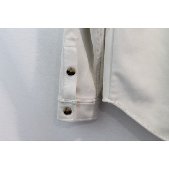 Zara Jacket Faux Suede Shirt Style Mens size S Ivory Collar Button Up - Picture 5 of 8